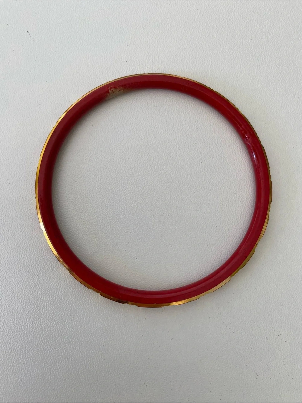 Gold-Accent Red Enamel Bangle Bracelet - Women's Jewelry